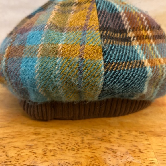 Steve Madden Brushed Plaid Cap with Brown Brim - Picture 3 of 6
